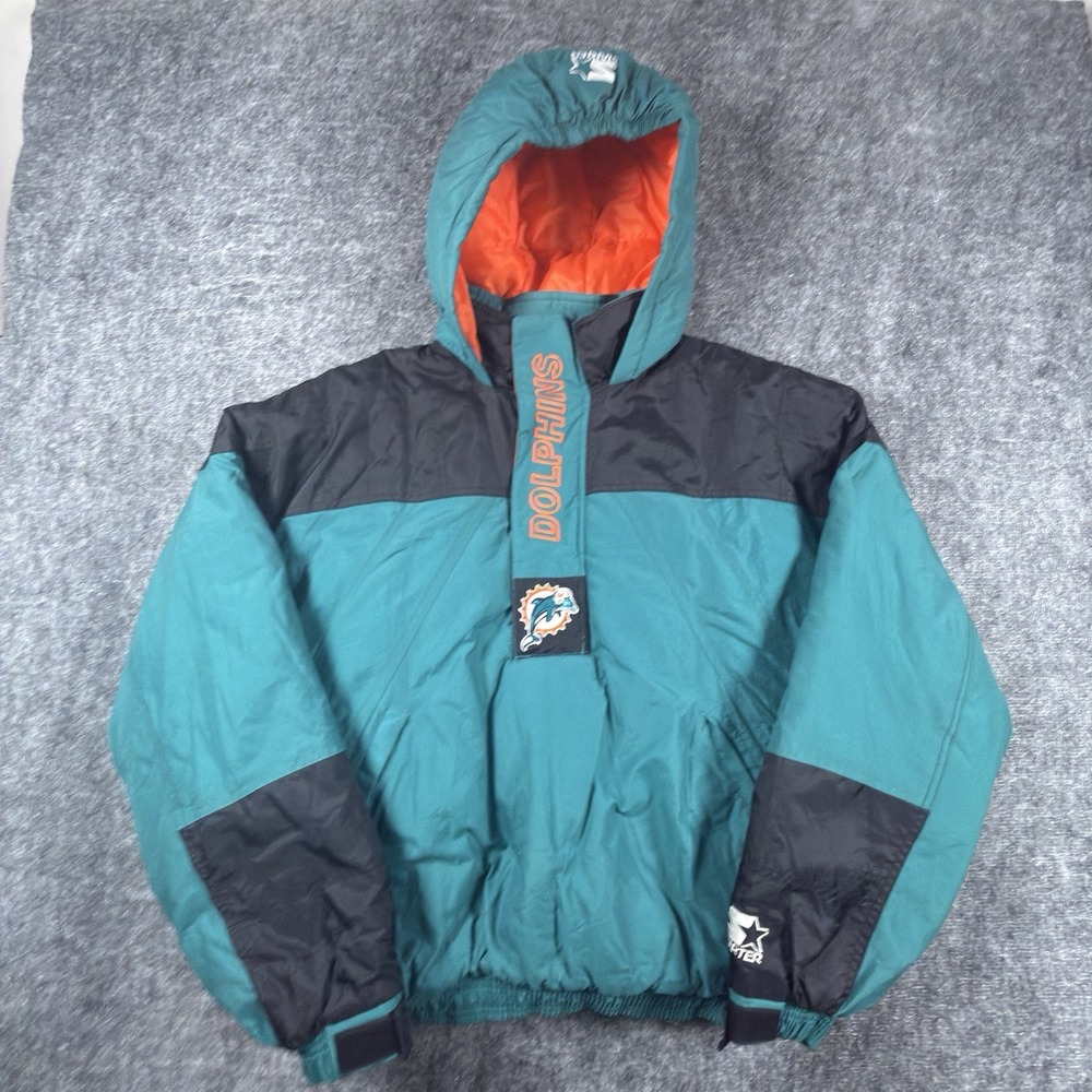 Vintage 90s Starter Miami Dolphins NFL Pro Line Big Logo Jacket Mens XL